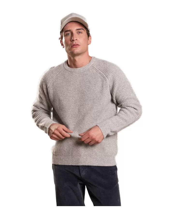 Maglione uomo grey in mouliné a costa taglio raglan ERICK WN7 |IMPURE Maglione uomo grey in mouliné a costa taglio raglan ERICK WN7 |IMPURE