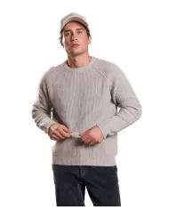 Maglione uomo grey in mouliné a costa taglio raglan ERICK WN7 |IMPURE