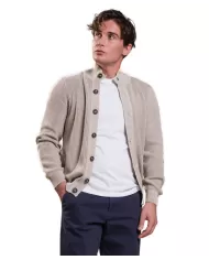 Cardigan uomo sabbia in cotone a collo alto FRANK COT |IMPURE