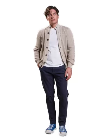 Cardigan uomo sabbia in cotone a collo alto FRANK COT |IMPURE Cardigan uomo sabbia in cotone a collo alto FRANK COT |IMPURE