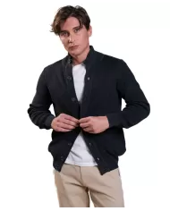 Cardigan uomo blu in cotone a collo alto FRANK COT |IMPURE