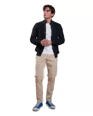 Cardigan uomo blu in cotone a collo alto FRANK COT |IMPURE