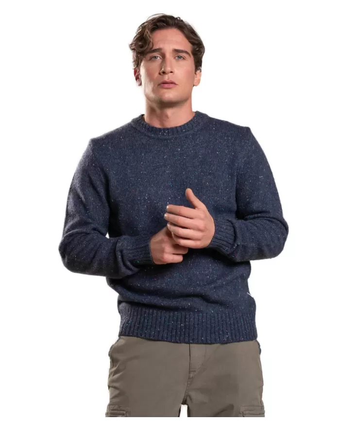 Maglia uomo blu n cotone lavorazione a costine GEORGE WN5C | IMPURE Maglia uomo blu n cotone lavorazione a costine GEORGE WN5C | IMPURE