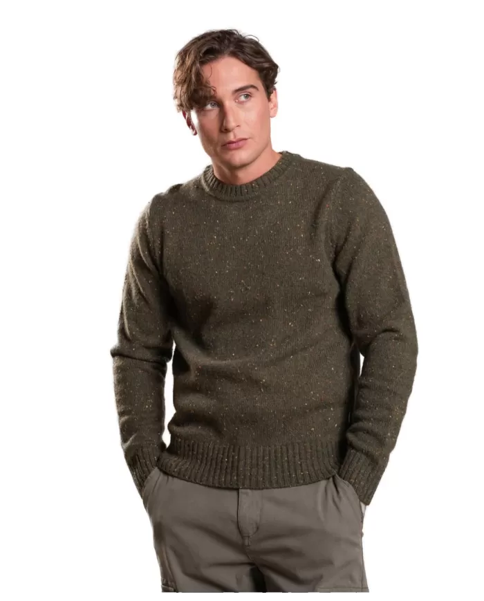 Maglia uomo verde in lana lavorato a costine GEORGE WN5C | IMPURE Maglia uomo verde in lana lavorato a costine GEORGE WN5C | IMPURE