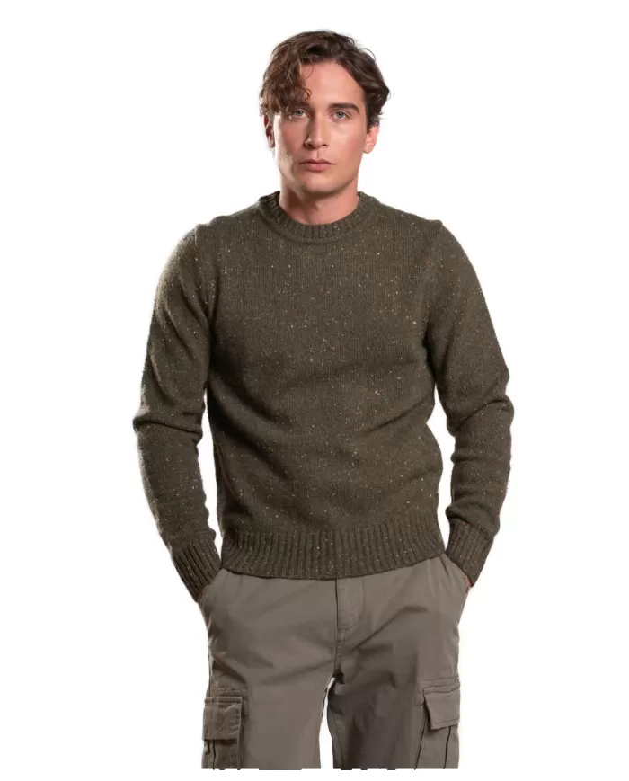Maglia uomo verde in lana lavorato a costine GEORGE WN5C | IMPURE Maglia uomo verde in lana lavorato a costine GEORGE WN5C | IMPURE