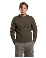 Maglia uomo verde in lana lavorato a costine GEORGE WN5C | IMPURE