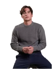 Maglia uomo in cotone verde miltare GRANT COT | IMPURE