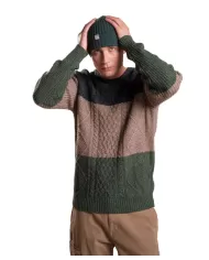 IMPURE Maglia uomo HAROLD WN A-EP in filato mouliné di misto lana con stripes di diversa tonalità 130 multicolor