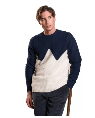 Maglia uomo in lana con motivo a rombi bicolore JESSE WN8C | IMPURE Maglia uomo in lana con motivo a rombi bicolore JESSE WN8C | IMPURE