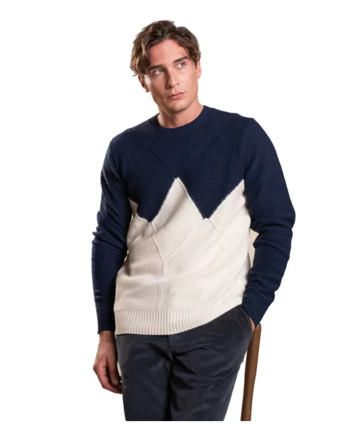 Maglia uomo in lana con motivo a rombi bicolore JESSE WN8C | IMPURE Maglia uomo in lana con motivo a rombi bicolore JESSE WN8C | IMPURE