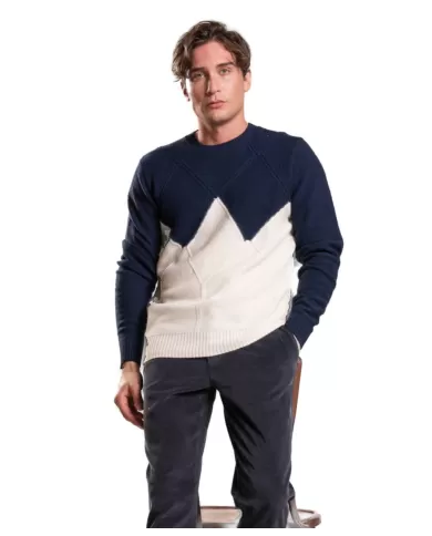 Maglia uomo in lana con motivo a rombi bicolore JESSE WN8C | IMPURE Maglia uomo in lana con motivo a rombi bicolore JESSE WN8C | IMPURE