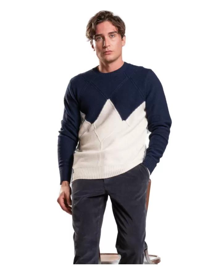 Maglia uomo in lana con motivo a rombi bicolore JESSE WN8C | IMPURE Maglia uomo in lana con motivo a rombi bicolore JESSE WN8C | IMPURE