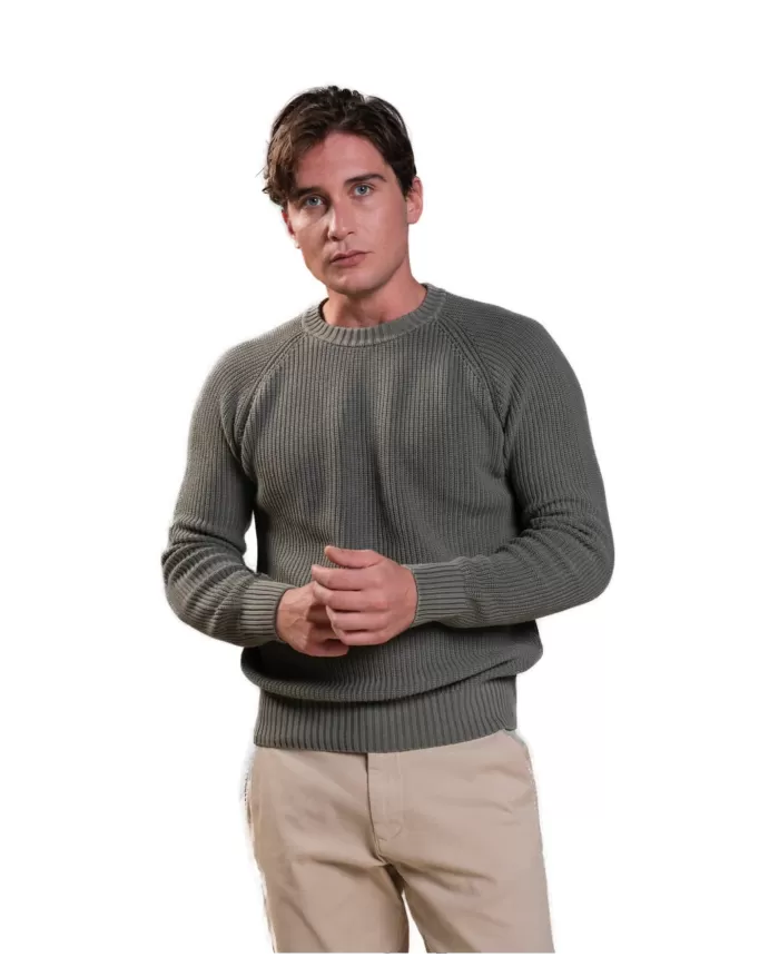 Maglia uomo verde militare in cotone SIMON COT |IMPURE Maglia uomo verde militare in cotone SIMON COT |IMPURE