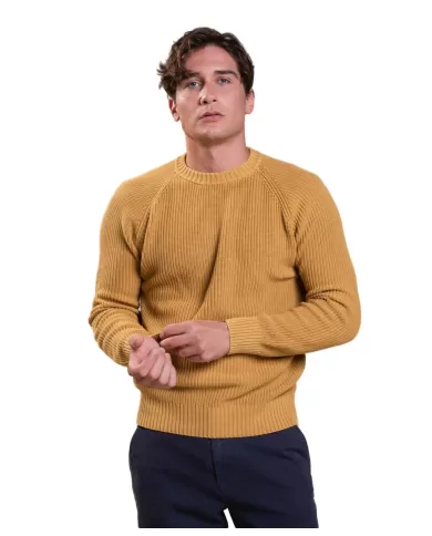 Maglia uomo ocra in cotone SIMON COT | IMPURE Maglia uomo ocra in cotone SIMON COT | IMPURE