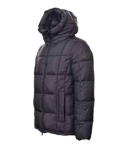 Piumino black beauty con salpa e patch logate MMW24005 DENYS | MUSEUM Piumino black beauty con salpa e patch logate MMW24005 DENYS | MUSEUM