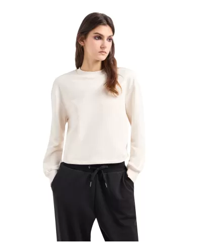 Felpa donna in cotone stile francese 6DYM80 YJFZZ |ARMANI EXCHANGE Felpa donna in cotone stile francese 6DYM80 YJFZZ |ARMANI EXCHANGE