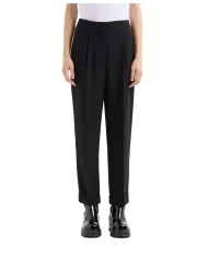 Pantalone Donna nero con pinces 6DYP10 YN9JZ | ARMANI EXCHANGE