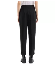 Pantalone Donna nero con pinces 6DYP10 YN9JZ | ARMANI EXCHANGE
