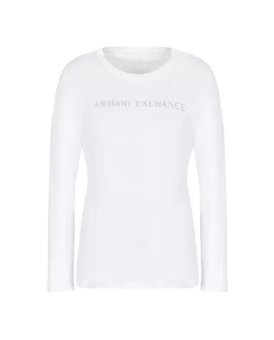 T-shirt Donna bianca cotone manica lunga 6DYT38 YJDGZ| ARMANI EXCHANGE T-shirt Donna bianca cotone manica lunga 6DYT38 YJDGZ| ARMANI EXCHANGE