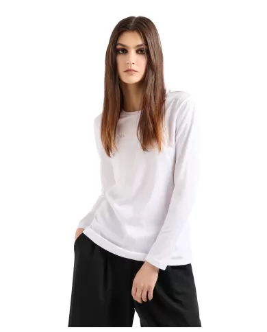 T-shirt Donna bianca cotone manica lunga 6DYT38 YJDGZ| ARMANI EXCHANGE T-shirt Donna bianca cotone manica lunga 6DYT38 YJDGZ| ARMANI EXCHANGE