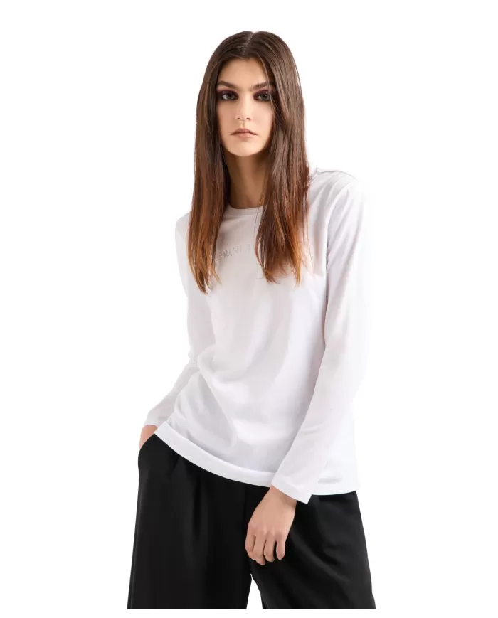 T-shirt Donna bianca cotone manica lunga 6DYT38 YJDGZ| ARMANI EXCHANGE T-shirt Donna bianca cotone manica lunga 6DYT38 YJDGZ| ARMANI EXCHANGE