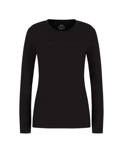 T-shirt Donna nera manica lunga cotone 6DYT38 YJDGZ|ARMANI EXCHANGE T-shirt Donna nera manica lunga cotone 6DYT38 YJDGZ|ARMANI EXCHANGE