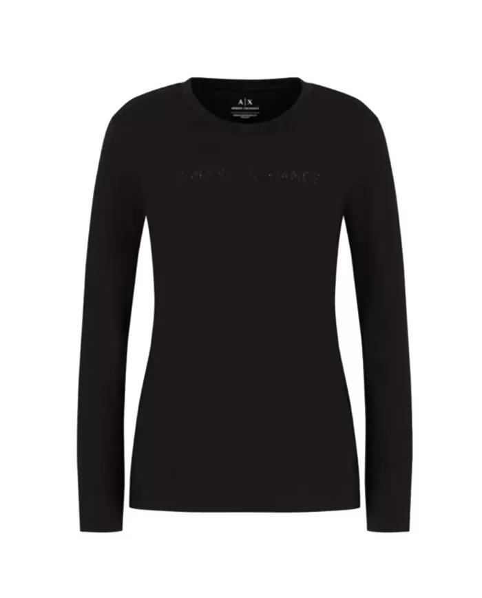 T-shirt Donna nera manica lunga cotone 6DYT38 YJDGZ|ARMANI EXCHANGE T-shirt Donna nera manica lunga cotone 6DYT38 YJDGZ|ARMANI EXCHANGE