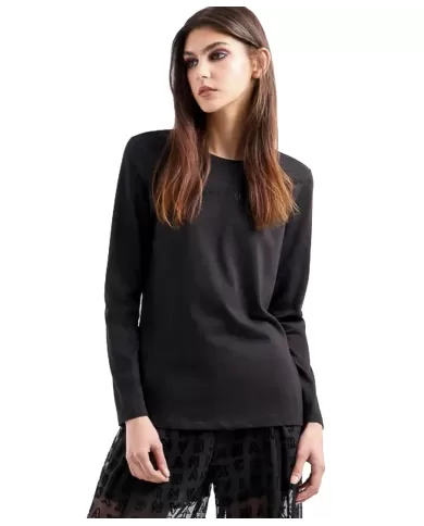 T-shirt Donna nera manica lunga cotone 6DYT38 YJDGZ|ARMANI EXCHANGE T-shirt Donna nera manica lunga cotone 6DYT38 YJDGZ|ARMANI EXCHANGE