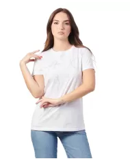 T-shirt Donna bianca di cotone 6DYT53 YJ3RZ | ARMANI EXCHANGE