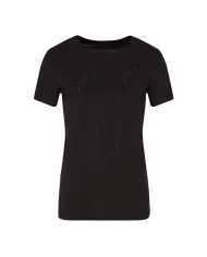T-shirt Donna nera in cotone 6DYT53 YJ3RZ | ARMANI EXCHANGE