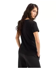 T-shirt Donna nera in cotone 6DYT53 YJ3RZ | ARMANI EXCHANGE