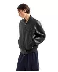 Bomber Uomo nero in ecopelle 6DZB23 ZE1CZ | ARMANI EXCHANGE