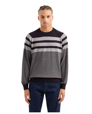 Maglia Uomo lana con motivo rugato blu 6DZM2K ZMM9Z | ARMANI EXCHANGE Maglia Uomo lana con motivo rugato blu 6DZM2K ZMM9Z | ARMANI EXCHANGE