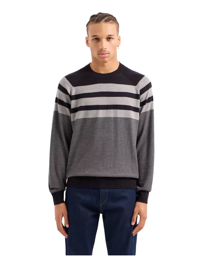 Maglia Uomo lana con motivo rugato blu 6DZM2K ZMM9Z | ARMANI EXCHANGE Maglia Uomo lana con motivo rugato blu 6DZM2K ZMM9Z | ARMANI EXCHANGE