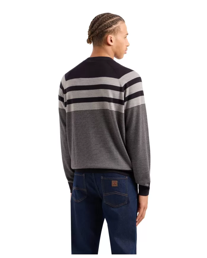 Maglia Uomo lana con motivo rugato blu 6DZM2K ZMM9Z | ARMANI EXCHANGE Maglia Uomo lana con motivo rugato blu 6DZM2K ZMM9Z | ARMANI EXCHANGE