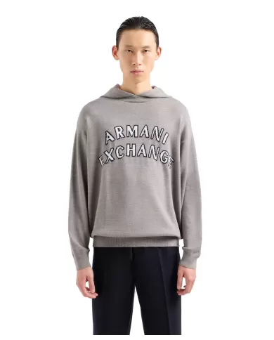 Maglia Uomo grigio cotone con cappuccio 6DZM2Y ZM4NZ | ARMANI EXCHANGE Maglia Uomo grigio cotone con cappuccio 6DZM2Y ZM4NZ | ARMANI EXCHANGE
