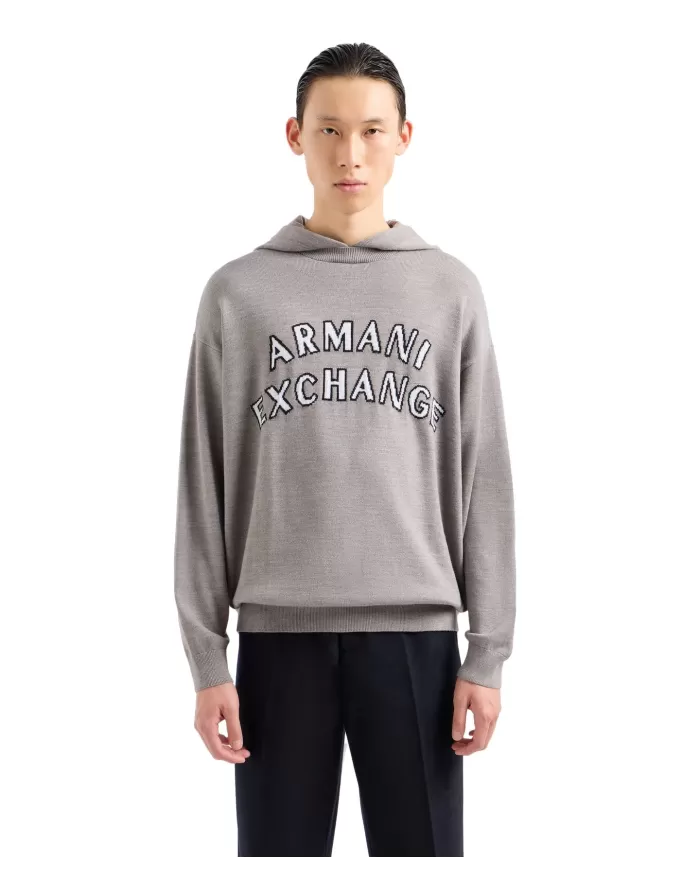 Maglia Uomo grigio cotone con cappuccio 6DZM2Y ZM4NZ | ARMANI EXCHANGE Maglia Uomo grigio cotone con cappuccio 6DZM2Y ZM4NZ | ARMANI EXCHANGE