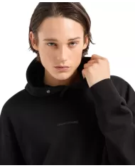 Felpa uomo nera in cotone 6DZMLJ ZJ4XZ | ARMANI EXCHANGE