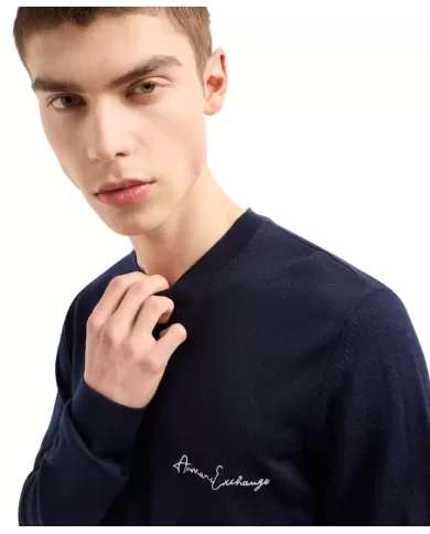 Maglia uomo blu in lana 8NZM5A ZM1YZ | ARMANI EXCHANGE Maglia uomo blu in lana 8NZM5A ZM1YZ | ARMANI EXCHANGE