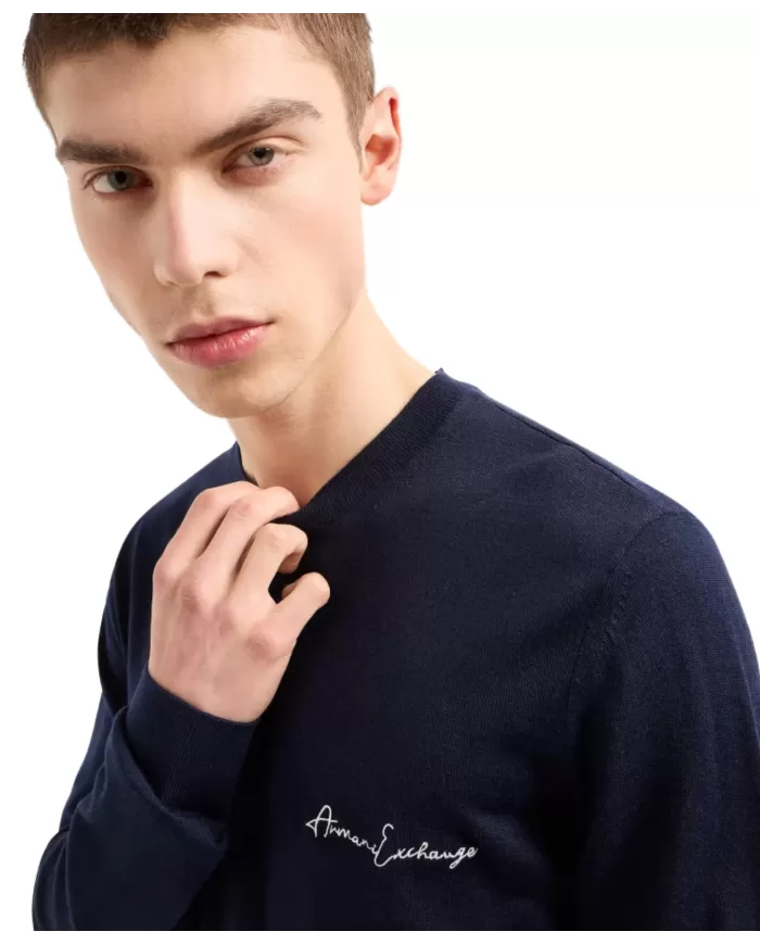 Maglia uomo blu in lana 8NZM5A ZM1YZ | ARMANI EXCHANGE
