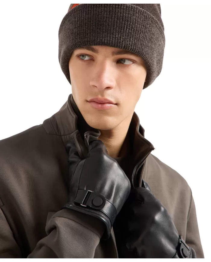 Guanti Uomo neri in pelle 954632 2F191|ARMANI EXCHANGE