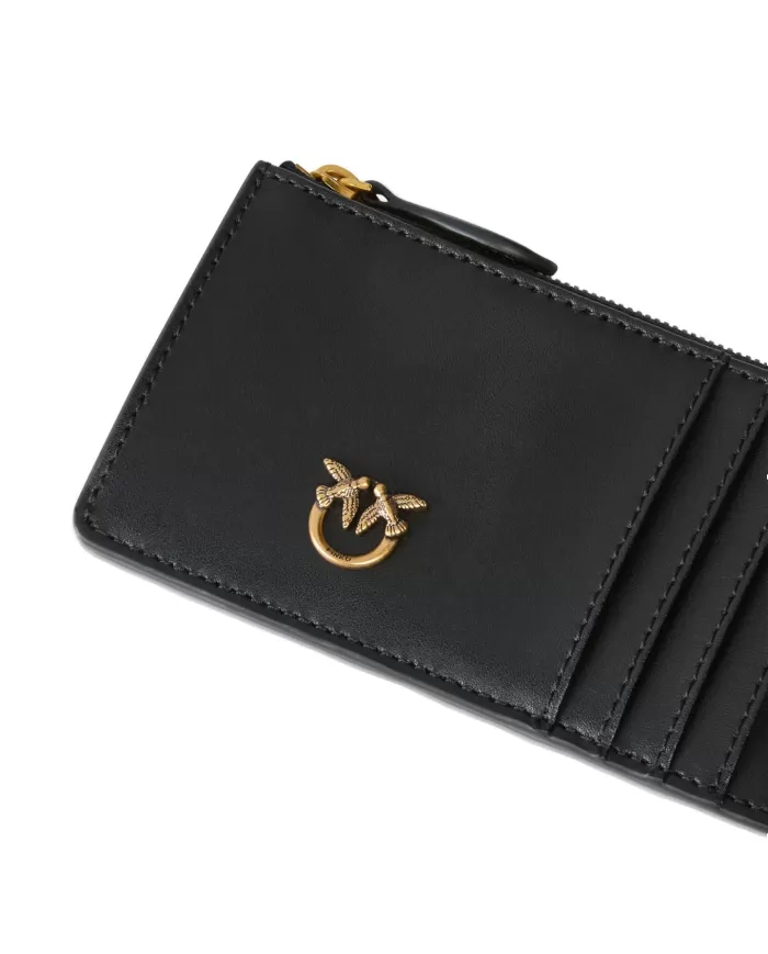 Porta carte donna nero/gold 100251 A0GK AIRONE |PINKO