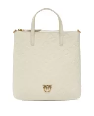 Borsa donna white in pelle 102746 A1YB MINI SHOPPER | PINKO