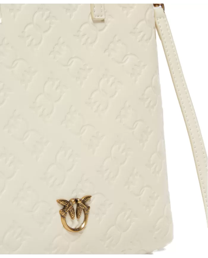 Borsa donna white in pelle 102746 A1YB MINI SHOPPER | PINKO