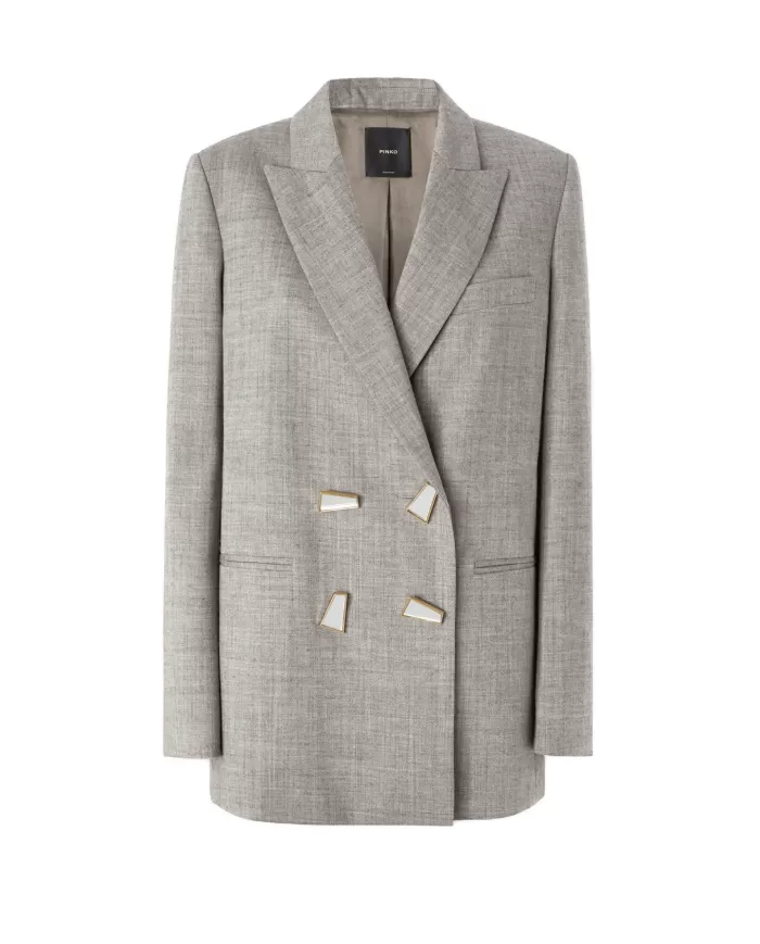 Giacca blazer donna beige creta in lana stretch 103544 A27D | PINKO Giacca blazer donna beige creta in lana stretch 103544 A27D | PINKO