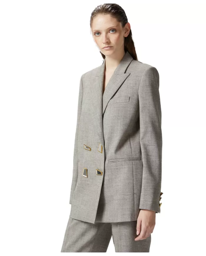 Giacca blazer donna beige creta in lana stretch 103544 A27D | PINKO Giacca blazer donna beige creta in lana stretch 103544 A27D | PINKO