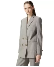 Giacca blazer donna beige creta in lana stretch 103544 A27D | PINKO