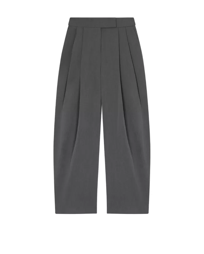 Pantaloni donna grigi a vita alta con pinces 103549 A18E PATRE | PINKO Pantaloni donna grigi a vita alta con pinces 103549 A18E PATRE | PINKO