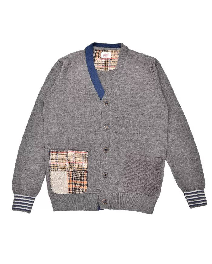 Cardigan Uomo asfalto in lana MARTY | BOB Cardigan Uomo asfalto in lana MARTY | BOB