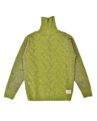 Dolcevita Uomo grigio mel/lime in lana NORMAN | BOB Dolcevita Uomo grigio mel/lime in lana NORMAN | BOB